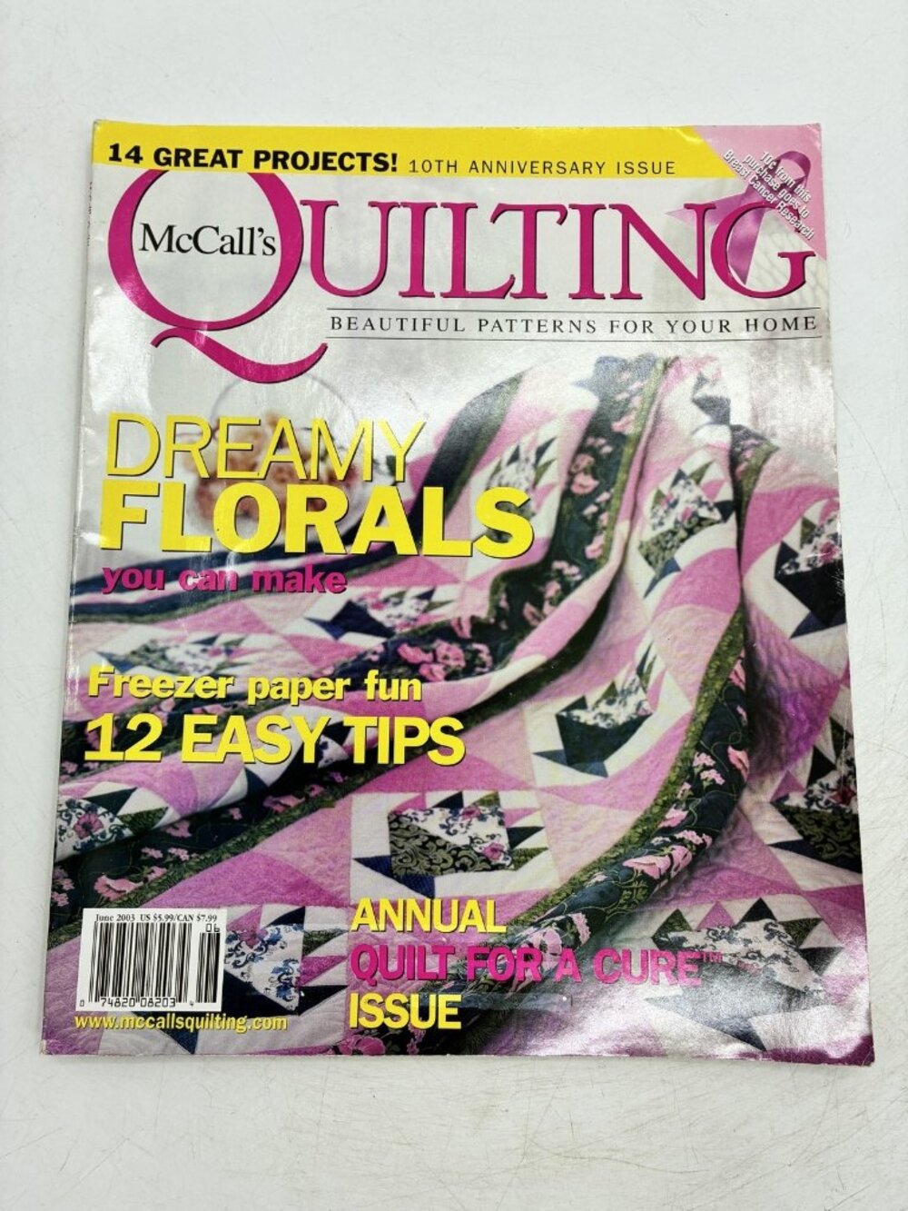 McCall's Quilting Magazine June 2003 10th Anniversary Issue Dreamy Florals